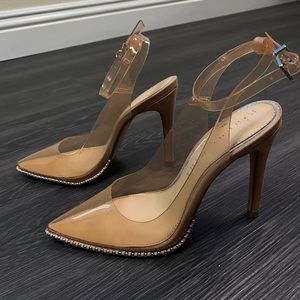 Clear nude heels